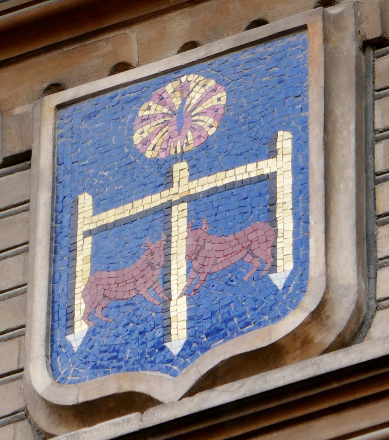 37, rue de la Balance - Armes de Pau en mosaïque